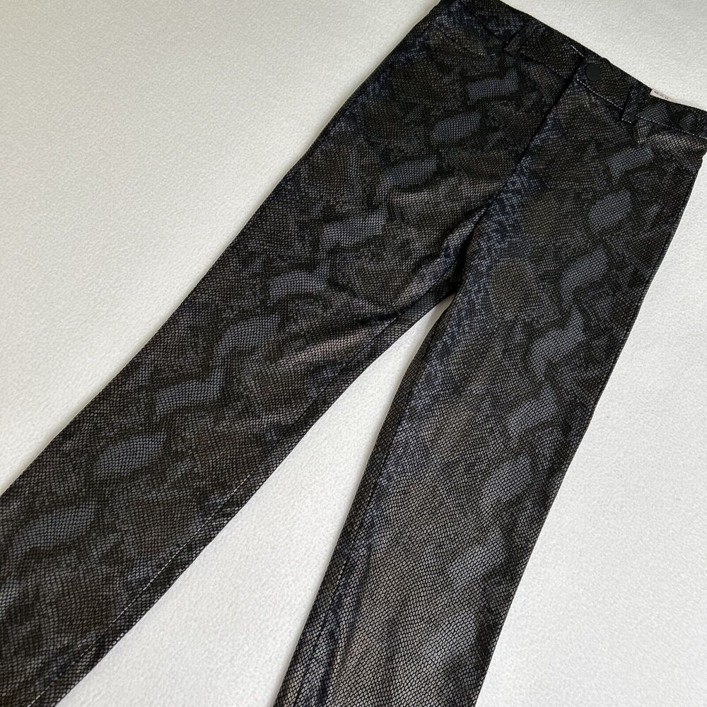 Zara Trafaluc Women's Size S NWT Faux Leather Snakeskin Print Leggings Gray